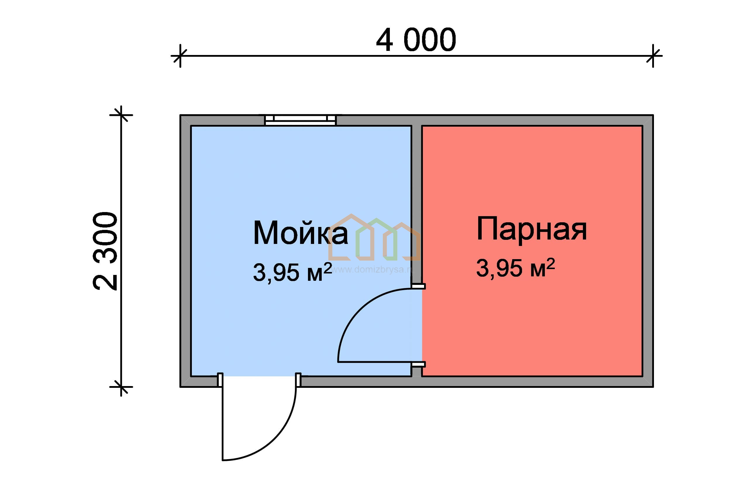 Перевозная каркасная баня 4х2,3 Площадь: 9.2 м² в готовом виде цена 262500  под ключ в Химках