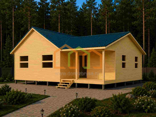 Дом из бруса под усадку одноэтажный 10х12